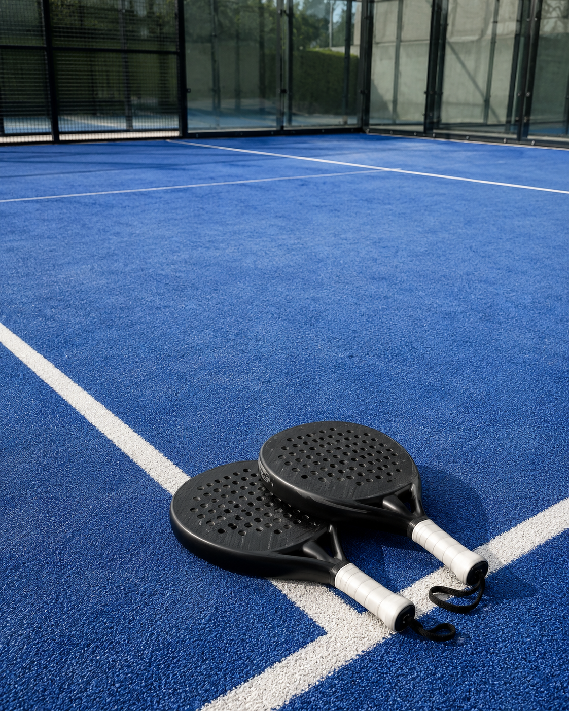 Partita di padel su campo coperto